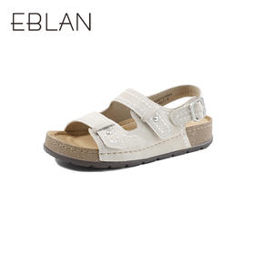 伊伴2026夏季假日田园风贝壳电绣超轻勃肯凉鞋B26311210