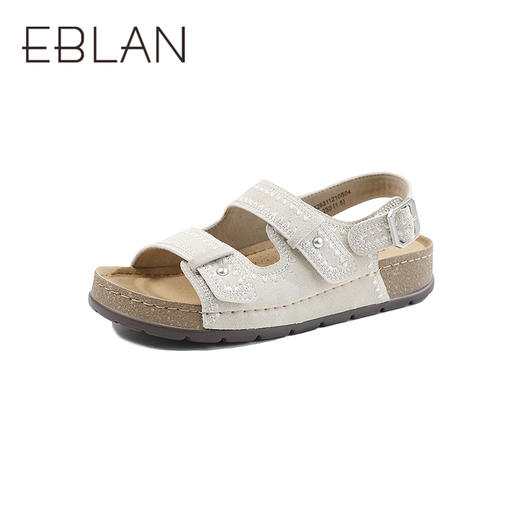 伊伴2026夏季假日田园风贝壳电绣超轻勃肯凉鞋B26311210 商品图0