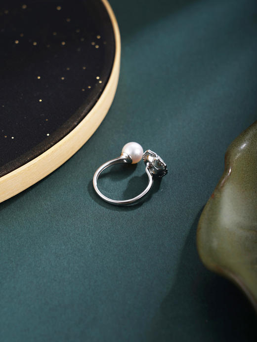 子佩集【暗夜玫瑰】银S925珍珠惜王妃戒指【R2063】双色黑玫瑰2602 商品图6