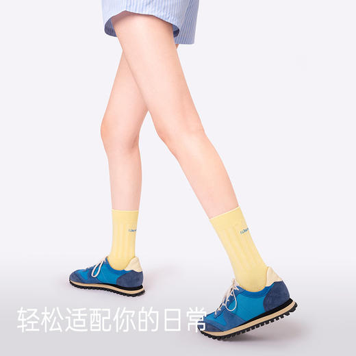 靴下物袜子女春夏季纯色薄棉款中筒袜彩色堆堆棉袜吸汗透气中筒袜 商品图4