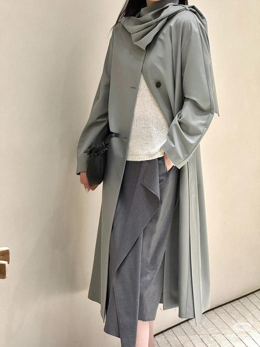 314-5 独家圆正 小禾 精纺羊毛 设计感 褶皱 半身裙 商品图7