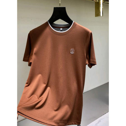 男装夏季新款时尚刺绣休闲短袖老钱风男士圆领百搭T恤   YH-60117 商品图0