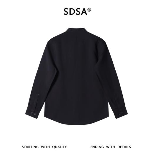 SDSA男装2026新款高贵轻奢新中式简约纯色盘扣立领衬衫百搭舒适 商品图4