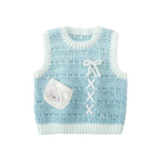 苏苏姐家奶糖系带马甲手工diy编织钩针梦羽195g毛线衣服材料包 商品图4