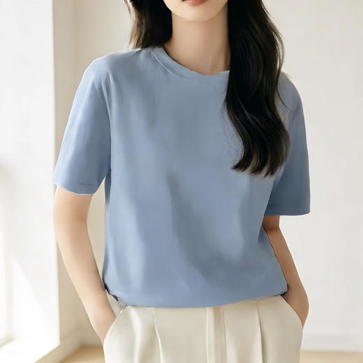 【158元3件】高品质丝光棉T恤  狂野橘子 柔顺丝滑触感 细腻丝光 定染6色【只拍1件不发货，3件起拍】 商品图3