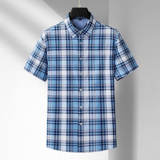 【DM】【纯棉】大依优型大码男装夏季格子衬衫短袖商务休闲短袖T恤320斤 商品图2