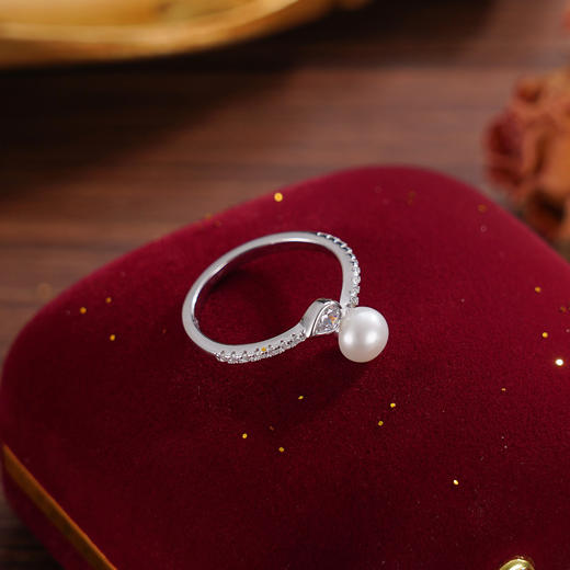 子佩集【芳巧】S925银珍珠戒指【JL071190】珍珠水滴锆石2509 商品图1