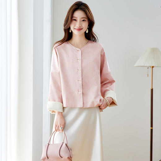 新中式国风提花双面穿短外套，宽松薄款超火减龄上衣HR-XYSP6107 商品图3