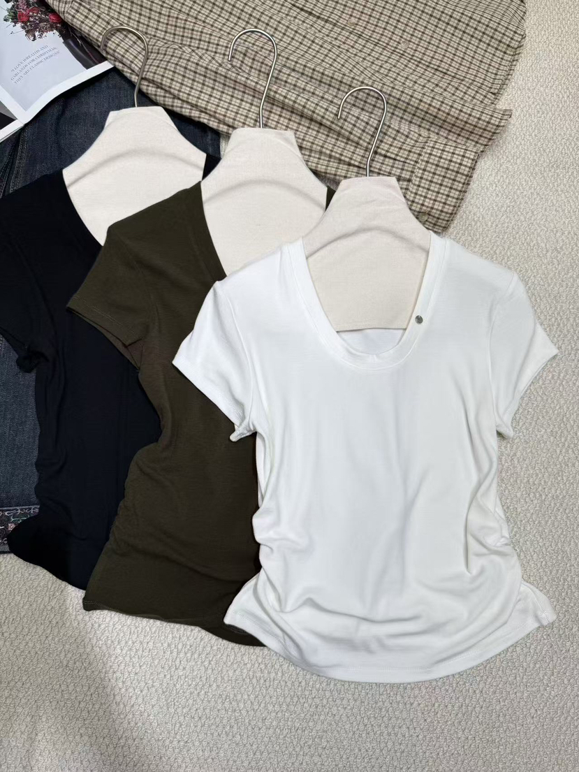 原单专柜正品U领两侧褶皱款短袖(均码85-120可穿）