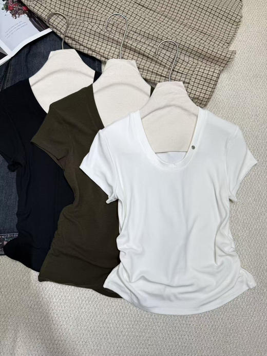 原单专柜正品U领两侧褶皱款短袖(均码85-120可穿） 商品图0