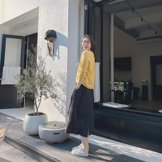 火桐hooton Bubble 60高支精梳长绒棉松紧腰花苞半身裙 商品图4