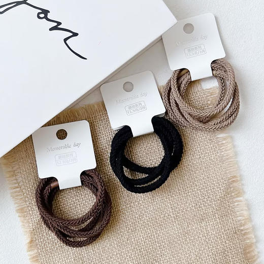 日常通勤基础密集编织4根组合皮筋（4根）161093711 商品图1