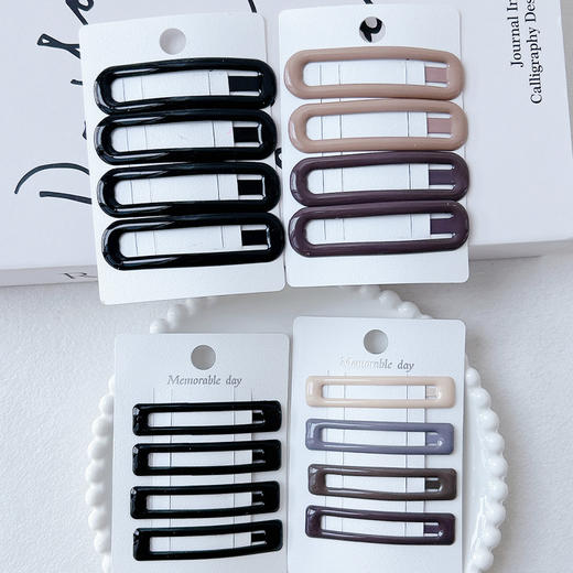 简约基础滴油组合夹组合发夹（4个）-纪念日百货门店同款166343610 商品图0