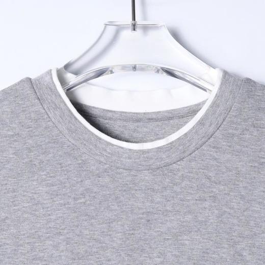 SDSA男装2026新款高贵轻奢撞色刺绣字母假两件圆领短袖T恤百搭 商品图1