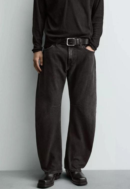 春秋2026新款复古水洗宽松男士牛仔裤高街弯刀裤裤子 商品图2