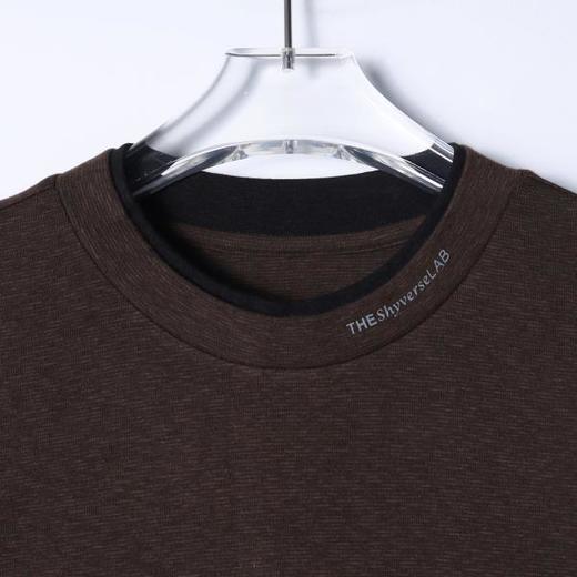 SDSA男装2026新款高贵轻奢美式拼接领口印花字母圆领长袖T恤百搭 商品图1