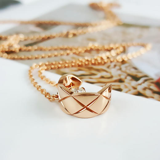 【全新】CHANEL香奈儿COCO项链J12102玫瑰金镶钻COCO水冰月菱格项链女士090326TJ28 商品图4