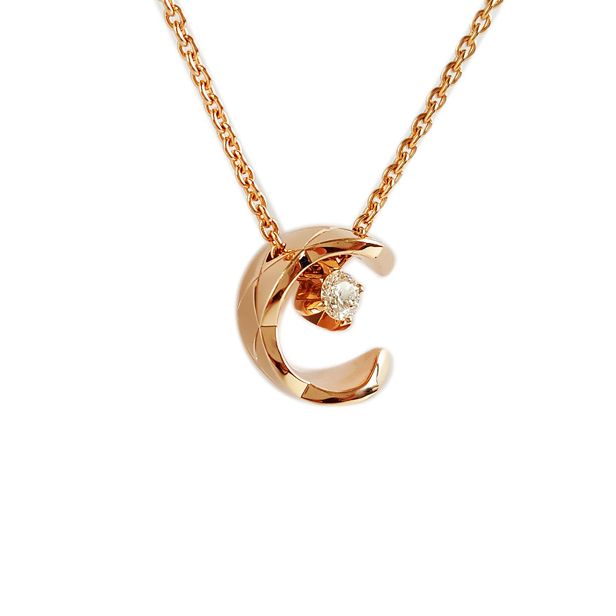 【全新】CHANEL香奈儿COCO项链J12102玫瑰金镶钻COCO水冰月菱格项链女士090326TJ28