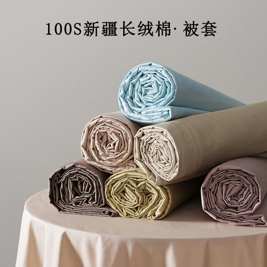 细腻贡缎~高端100S纯棉被套单件轻奢贡缎全棉长绒棉亲肤单双人被罩三件套装 商品图1