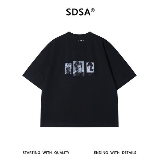 SDSA男装2026新款高贵轻奢刺绣字母圆领短袖T恤后背图案印花百搭 商品图4