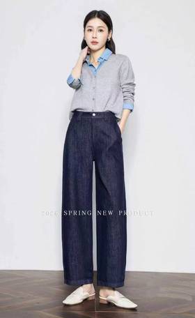 SC1L02 原洗牛仔蓝色直筒裤 