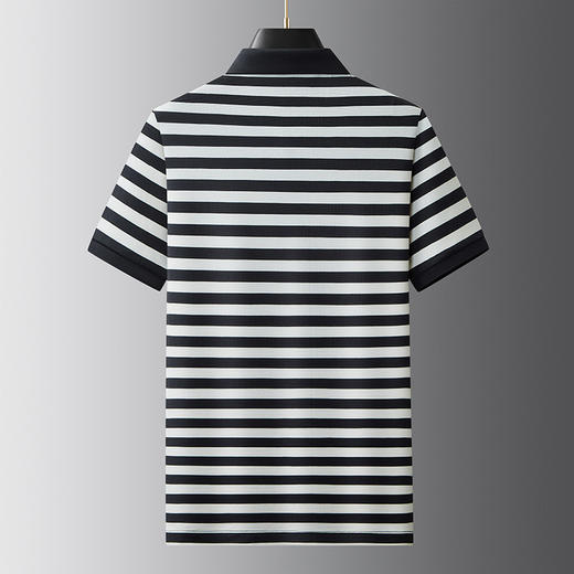 【DKP】大依优型大码男装夏季条纹短袖POLO衫商务休闲弹力棉质上衣T恤 商品图4