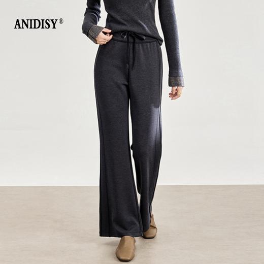 2026春装时尚修身高腰松紧腰抽绳休闲喇叭裤 商品图1