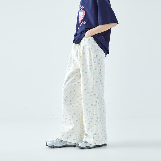 棵初2026年夏季新款亲子中大女童经典蝴蝶结碎花裤亲肤宽松休闲裤 商品图3