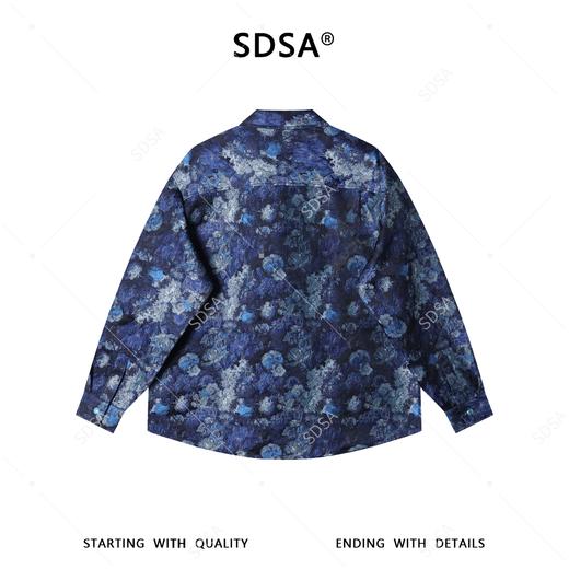 SDSA男装2026新款高贵轻奢时尚重工撞色提花长袖衬衫百搭宽松衬衣 商品图4