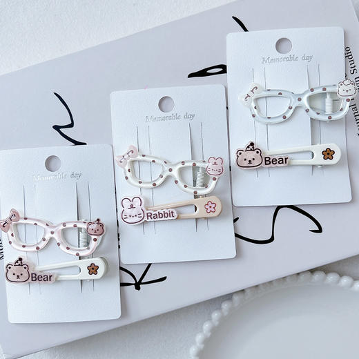 可爱动物滴油眼镜发夹组合发夹-纪念日百货门店同款169248597 商品图0