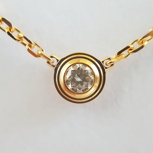 【全新】Cartier卡地亚Cartier卡地亚Cartier d'Amour系列B7224517迷你款 18K黄金镶单钻4分飞碟项链女士120326NJS32 商品图2