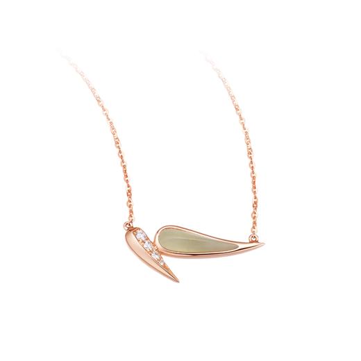 ［东方幸趣］18K符山石镶钻项链#篁竹 商品图4