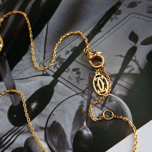 【全新】Cartier卡地亚Cartier卡地亚Cartier d'Amour系列B7224517迷你款 18K黄金镶单钻4分飞碟项链女士120326NJS32 商品图4