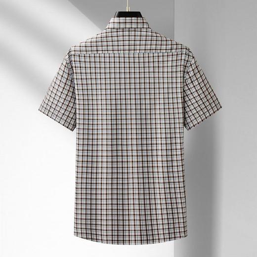 【DM】【纯棉】大依优型大码男装夏季格子短袖衬衫商务休闲上衣T恤320斤 商品图4