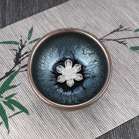 子佩集S990【深海绘卷】摆件【FP026】纯银茶具花丝建盏茶杯品茗杯2508