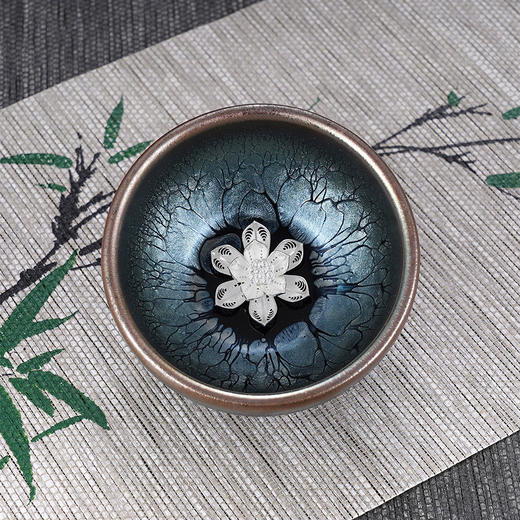 子佩集S990【深海绘卷】摆件【FP026】纯银茶具花丝建盏茶杯品茗杯2508 商品图0