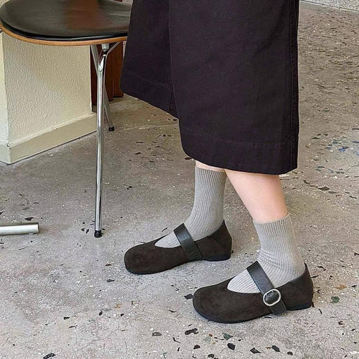 意大利凯撒KAISER 复古圆头玛丽珍绒面一字带单鞋 5色可选 商品图4