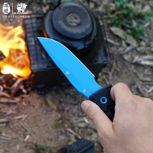 汉道洛克DC53蓝色魅影家用厨房户外露营手把肉锋利小刀生存刀 商品图9