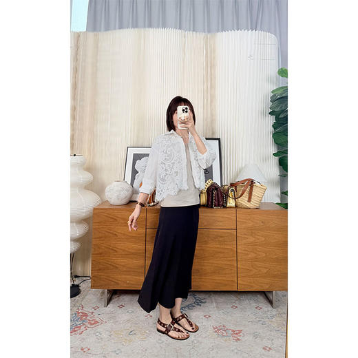 UPF50+防晒半裙 黑科技防晒凉感速干 百搭黑白色长半裙 商品图1