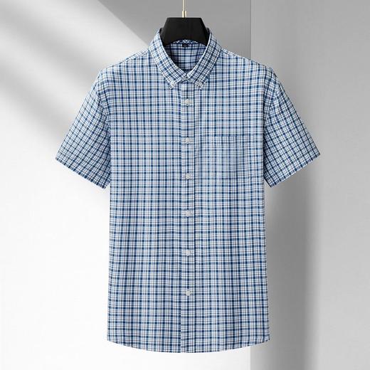 【DM】【纯棉】大依优型大码男装夏季格子短袖衬衫商务休闲上衣T恤320斤 商品图1