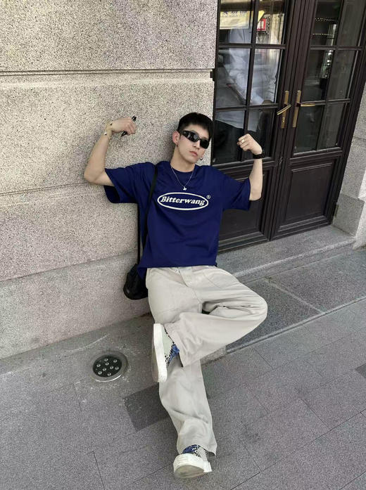 敲高性价比！颜色敲好看的字母印花短袖T恤  情侣款！ 商品图1