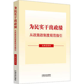 为民实干出政绩：从政施政制度规范指引（含典型案例）