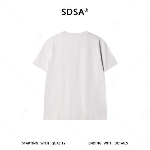 SDSA男装2026新款高贵轻奢美式拼接领口印花字母圆领长袖T恤百搭 商品图4