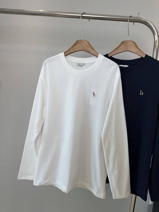 点此购买 哈吉斯小狗家男士休闲小LOGO纯棉基础长袖T恤衫 ye 342183 商品图2