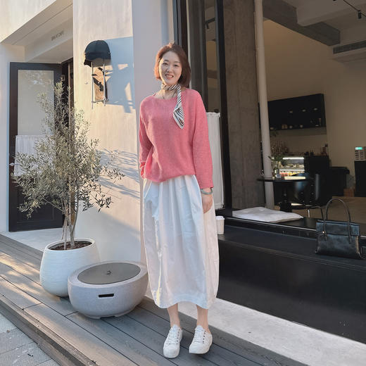 火桐hooton Bubble 60高支精梳长绒棉松紧腰花苞半身裙 商品图6