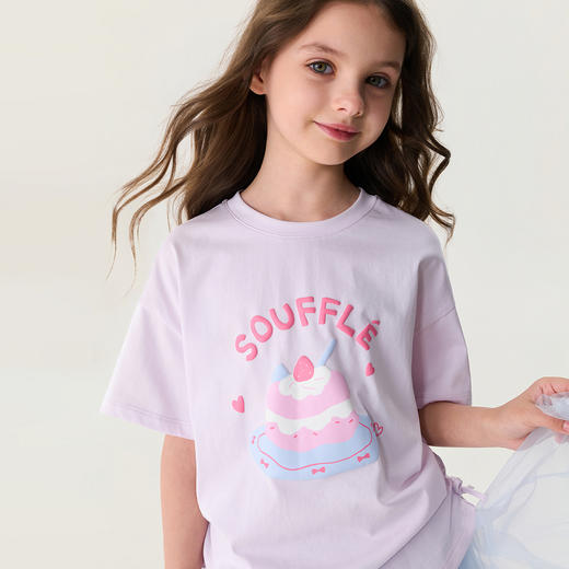 马克珍妮甜趣蛋糕屋女童凉感抽褶T恤2026年夏装新款560570 商品图3