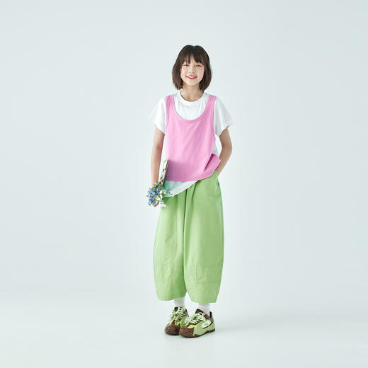 棵初26年夏季新款亲子中大女童水洗棉亲肤休闲裤轻盈宽松气球裤子 商品图3