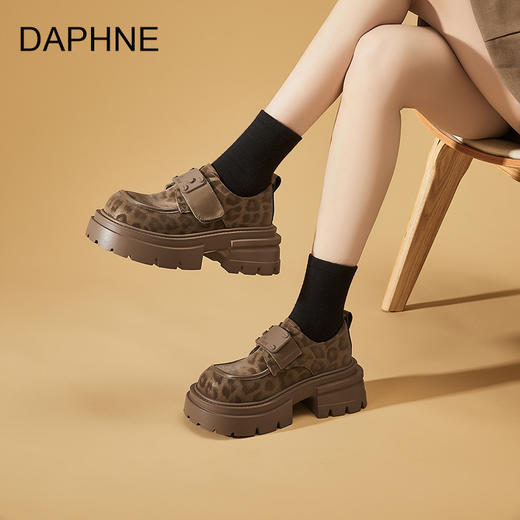 达芙妮英伦风乐福鞋女2026春季新款鞋子增高厚底jk小皮鞋爆款单鞋2501017 商品图1