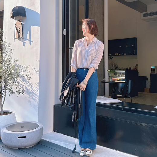 （稀缺尾货）火桐hooton M家2026新品条纹真丝衬衫 商品图4