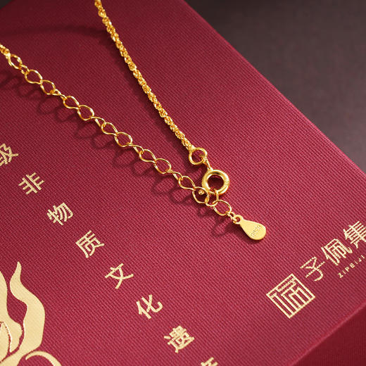 子佩集【竹福吉祥】S925银套链【DZ07047】古法银镀金葫芦竹叶和田玉2509 商品图3